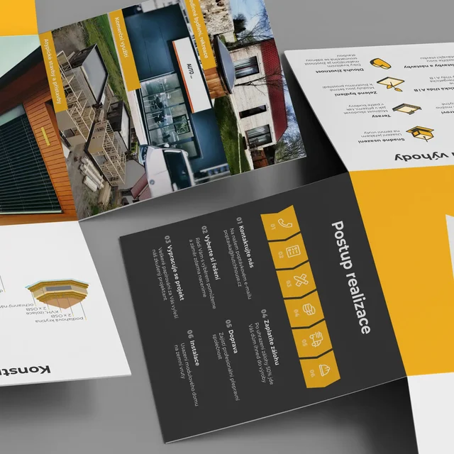 Skládaný leták modulových domků